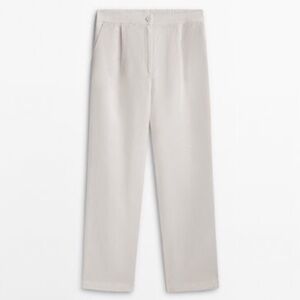 Massimo Dutti Darted jogging fit linen trousers - size 12/44
